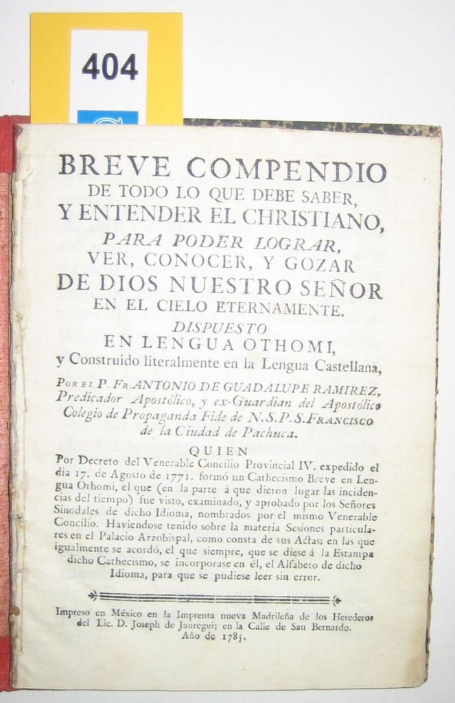(MEXICO--1785.) Ramírez, Antonio de Guadalupe. Breve compendio de todo lo que debe saber, y entender el christiano . . .